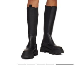 GANNI Cleated Knee-High Chelsea Boots